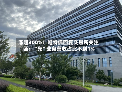 涨超300%！唯特偶回复交易所关注函：“光”业务营收占比不到1%-第2张图片