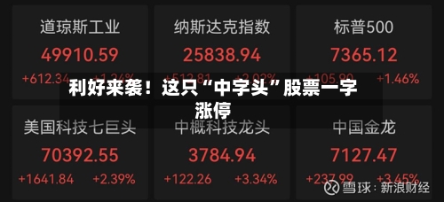 利好来袭！这只“中字头”股票一字涨停-第2张图片