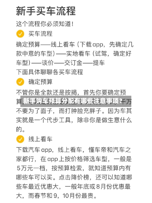 新手购车预算分配有哪些注意事项?-第2张图片