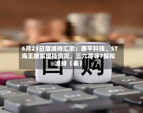 6月23日增减持汇总：康平科技	、ST海王披露增持情况，三六零等7股拟减持（表）-第2张图片