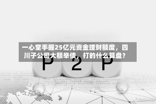 一心堂手握25亿元资金理财额度	，四川子公司大额举债，打的什么算盘？-第2张图片