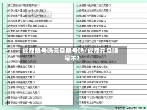 成都限号吗元旦限号吗/成都元旦限号不?-第3张图片