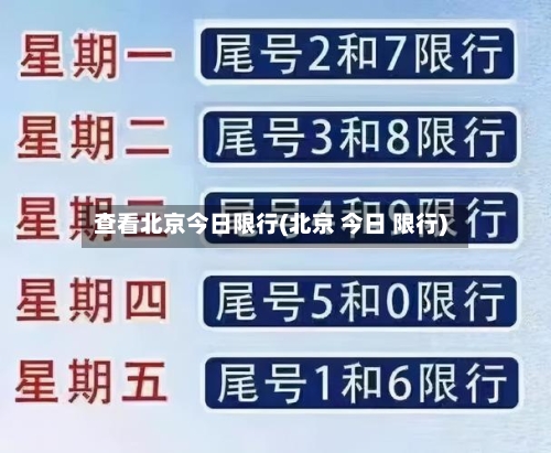 查看北京今日限行(北京 今日 限行)-第2张图片