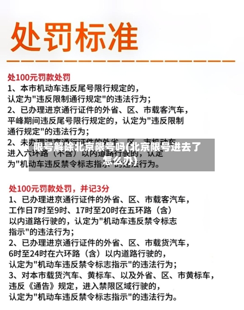 限号解除北京限号吗(北京限号进去了怎么办)