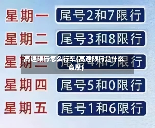 高速限行怎么行车(高速限行是什么意思)-第2张图片