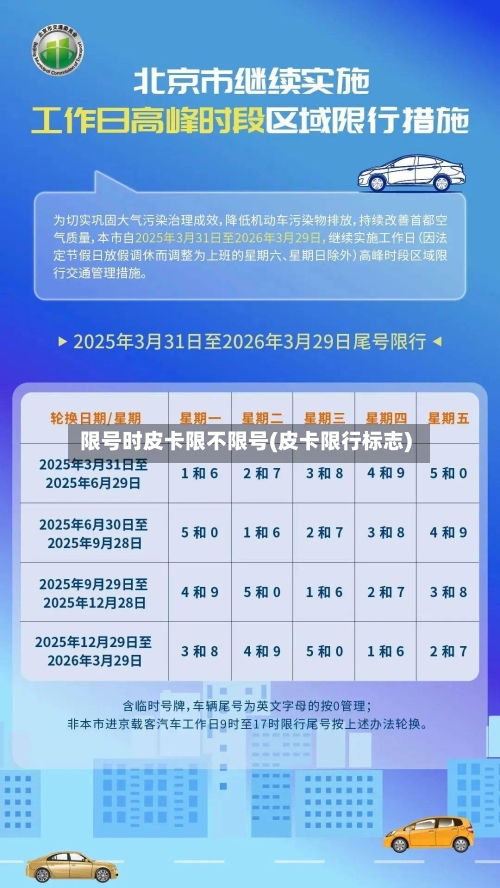 限号时皮卡限不限号(皮卡限行标志)